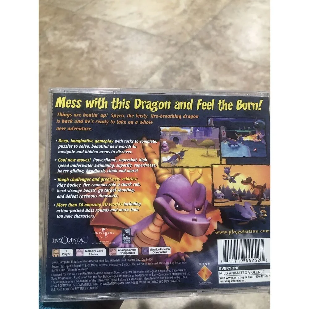 PlayStation 1 Spyro‎ rypto rage video game